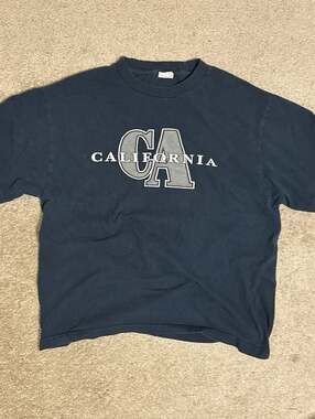 Vintage Intex American Activewear Navy Blue California Graphic T-Shirt